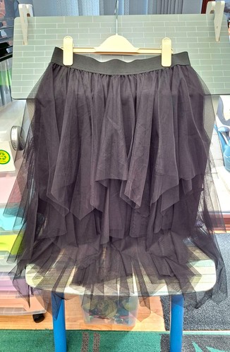 Black mesh tulle tiered - tulle,
