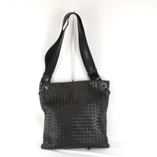 BOTTEGAVENETA Bottega Veneta Intrecciato Shoulder Bag Leather Black Women's