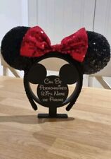 Personalised Disney Mickey Ears Headband Display Stand - Black - Any Name