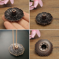 Incense Holder Flower Copper Cone 9 Hole Plate Stick Tower Burner Bowl Decor