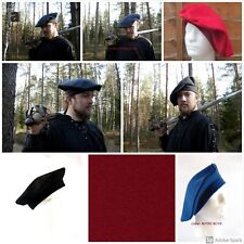 OLG MEDIEVAL TUDOR HAT BONNET BIG ROUND HAT BERET100% WOOL LINED WITH COTTON 1