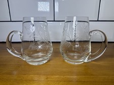 Vintage Etched Glass Beer