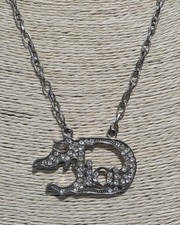 Dior Rhinestone Logo Necklace