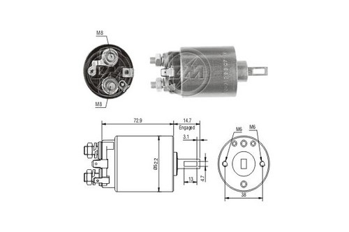 Solenoid switch starter - solenoid, switch,