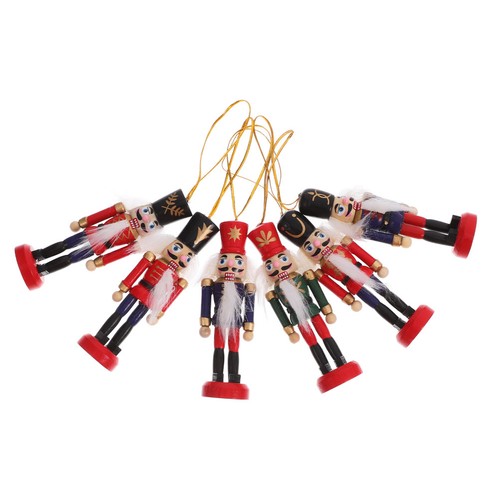 6pcs wooden nutcracker soldier - wooden,