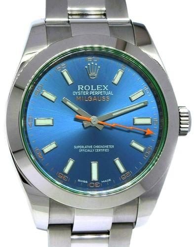 Rolex milgauss steel - blue, dial