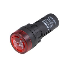 AC/DC 220V Indicator Light with Buzzer Red Flashing Alarm 22mm Panel LED
