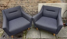 2x Orangebox Peeps Armchairs – Designer Lounge/Office Chairs – Dark Navy