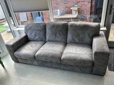4 Seater Grey Suede Settee, DFS Julius
