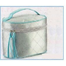 JOB-LOTx6 TOILETRIES-Vanity BAG 20cm SILVER-BLUE.Handle+Zip.TRAVEL/Gift?Avon.NEW