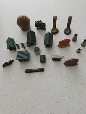 A Bundle of Vintage Metal/Lead Painted Farm Buildings/Accessories.