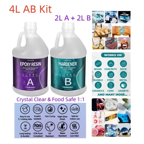 Clear epoxy resin 4l - 4l, kit