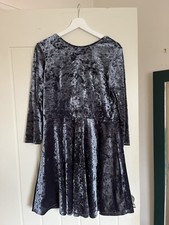 Topshop Grey Velvet Dress Size 14