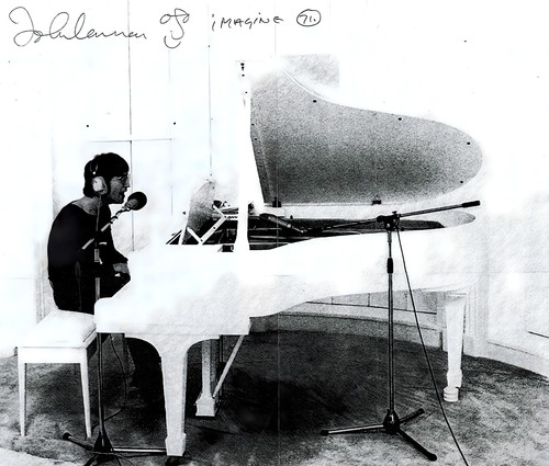 John lennon signed imagine - lennon,