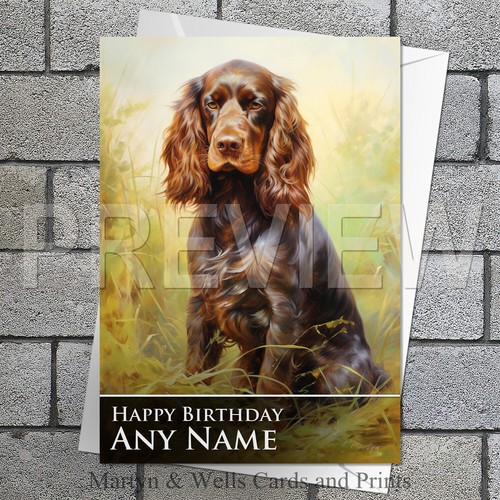 Cocker spaniel birthday card - spaniel,