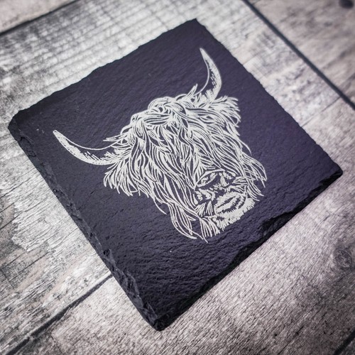 Highland cow blackened - highland, slate