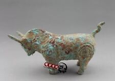 Ancient bull Cattle Bronze statues Antique Dynasty Old earth patina horse statue
