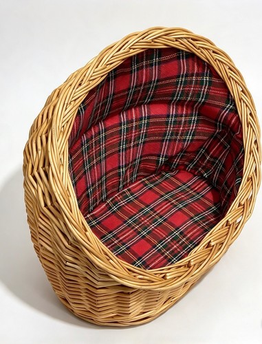Wicker pet basket bed red - pet,
