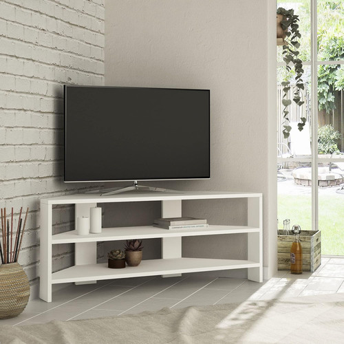 Corner unit white 110cm - tv,