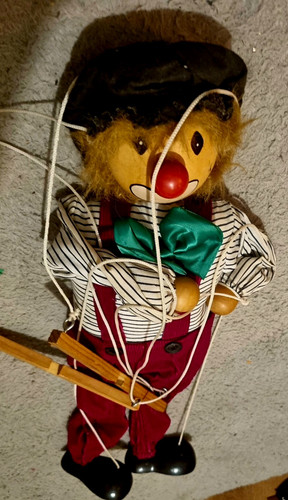Vintage clown marionette - vintage,
