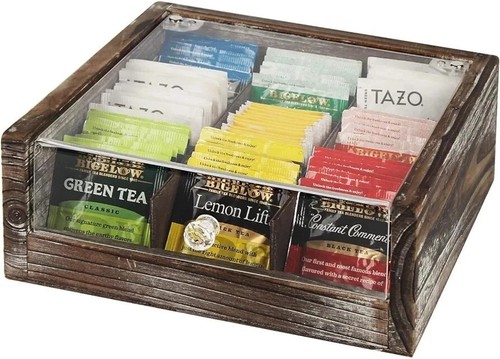 Rustic wood tea bag - tea,