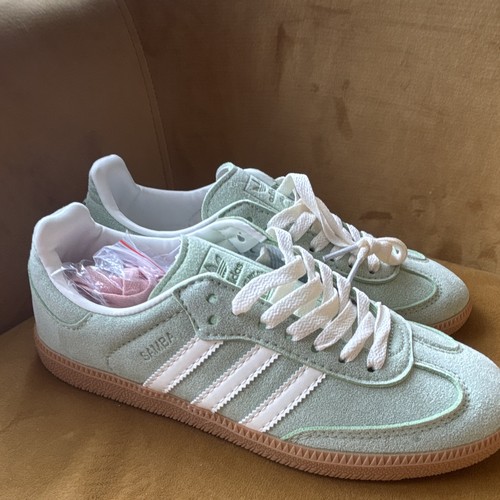 Adidas samba green white - green/white, suede