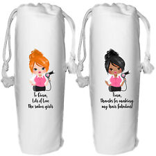 Personalised Hairdresser Wine Bottle Bag - stylist salon gift wedding hair 