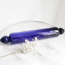 Blue Glass Rolling Pin Antique