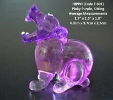 Glass HIPPOPOTAMUS HIPPO Tinted Decorative Pink Ornament Figure Gift