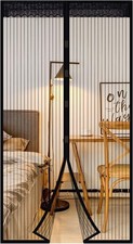 EXTSUD 90 x 210cm Magnetic Fly Door Net Screen - Black
