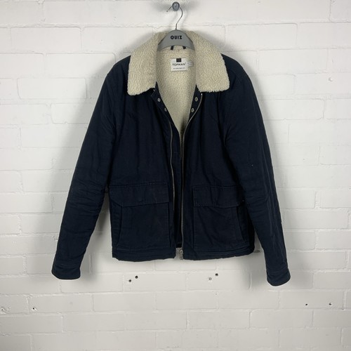 Top man black shearling - top,