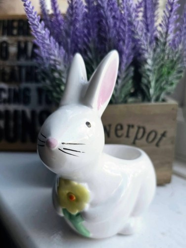 Easter ceramic bunny - ceramic,