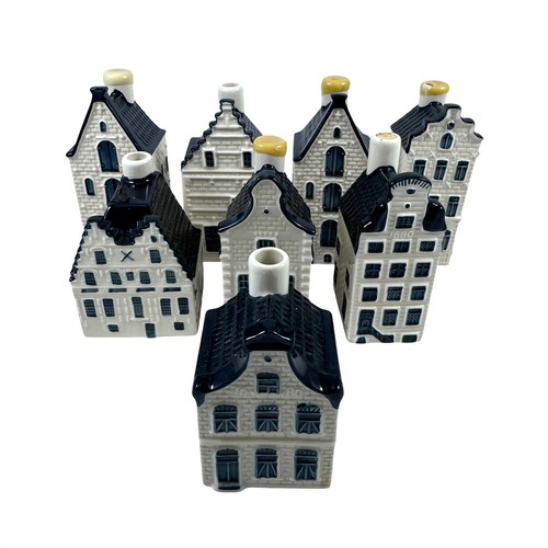 Blue delft miniature - blue, houses