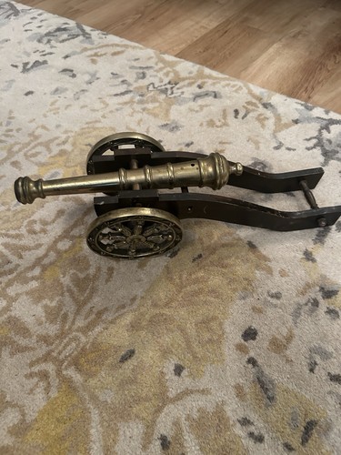 Vintage brass cannon - brass,