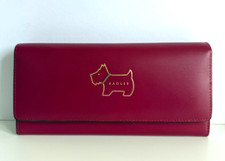 Radley Heritage Dog Outline Cranberry Leather Large Purse BNWT & Dust Bag