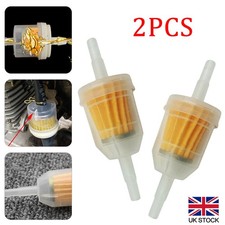 2Pcs Petrol In-Line Universal Clear Fuel Filters Fits 6mm or 8mm Pipe Filter Kit