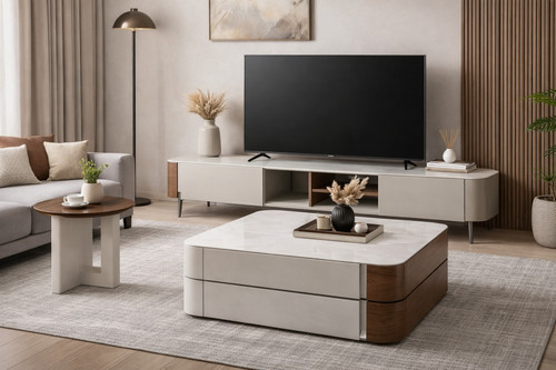 Wooden coffee table - coffee,