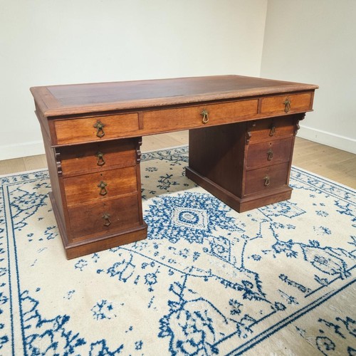 Large antique oak pedestal - antique,