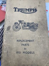 Triumph Motorcycles 1951 Replacement Parts Manual Thunderbird,3T,speed Twin,
