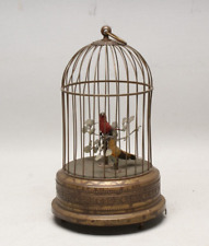 Antique Singing Bird in Cage Automaton Clockwork Musicbox Working