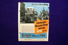LEYLAND 60 SEATER TITAN DOUBLE DECK EDINBURGH BUS ADVERTISMENT FLYER 1954
