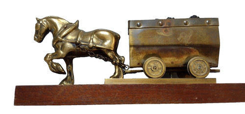 Horse hauling cart - horse,