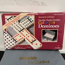 Domino by Cardinal 91 Double Twelve Jumbo Color Dot Dominoes Vinyl Case Game
