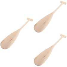  3 Pieces Wood Paddle Oar Boat Paddles Wooden Canoe Unfinished Kids