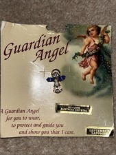 Genuine Australian Crystal September Sapphire Guardian Angel Pin Brooch