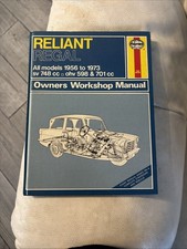 HAYNES OWNER WORKSHOP MANUAL RELIANT REGAL 1956-1973 sv748,ohv598 & 701cc