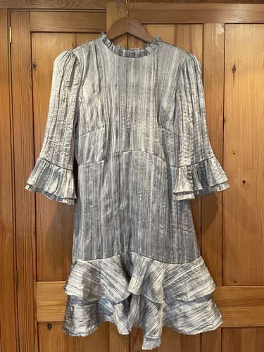Mint velvet silver - ruffle, mini