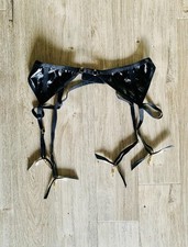 Hustler Black PVC Garter Belt