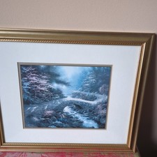 Thomas Kinkade Framed/Mounted Picture Bridge of Faith free P&P 
