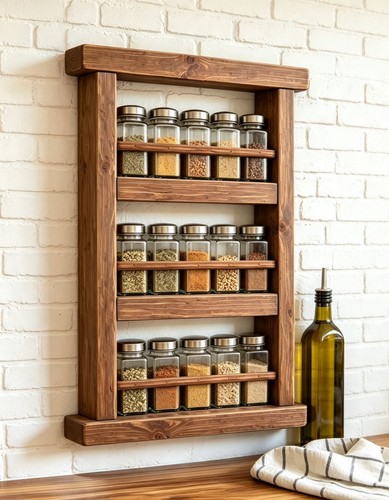 Handmade rustic wood spice - rustic,